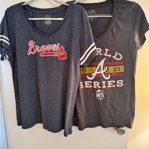 Genuine Merchandise vneck Navy Braves World Series  Tshirt XXL